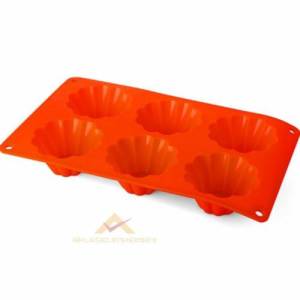 6lı Renkli Desenli Tamamı Silikon Kek Kalıbı yeni