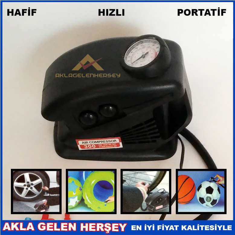 12V ÇAKMAKLIK GİRİŞLİ PORTATİF HAVA KOMPRESÖRÜ