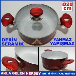 YANMAZ YAPIŞMAZ 20cm DERİN SERAMİK TENCERE