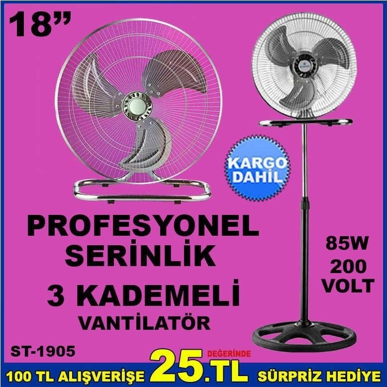 18 inch Sanayi Tipi Güçlü Serinletici Metal Ayaklı Vantilatör