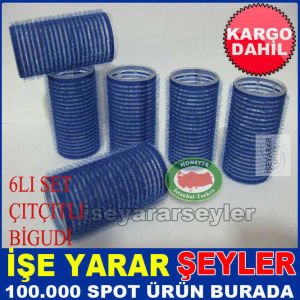 6CMxØ4CM BÜYÜKBOY 6 ADET ÇITÇITLI PERMA BİGUDİ