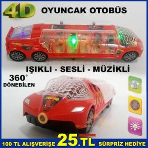 4d Işıklı Sesli Müzikli Hareketli Oyuncak Otobüs
