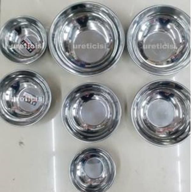 Farklı boyda Paslanmaz Çelik Çorba Kasesi,Hoşaf,Yoğurt Kasesi Tas 1no 12cm