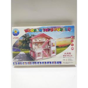 Wooden Ahşap 3D Puzzle Maket Büyük Boy Villa Ev Maketi 210 parça Ahşap 3D Puzzle