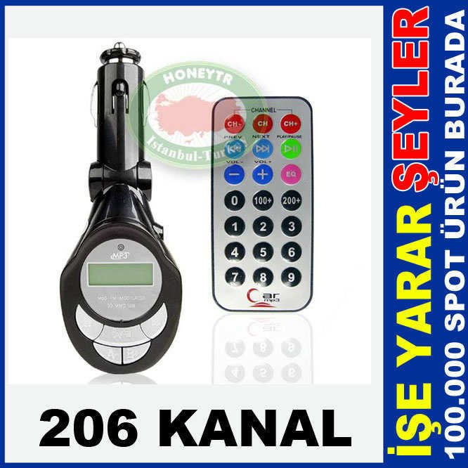 206 KANAL FM MODÜLATÖR MP3 USB+SD KART GİRİŞLİ