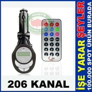 206 KANAL FM MODÜLATÖR MP3 USB+SD KART GİRİŞLİ