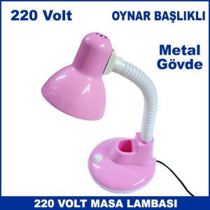 220 V Elektrikle Çalışan Her Türlü Ampul Takılan Oynar Başlıklı Masa Lambası - Ders Çalışma Lambası
