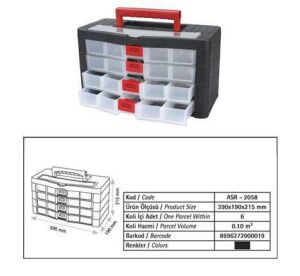 4 Kat Çekmeceli Organizer Prof Çanta 39x19x22cm.