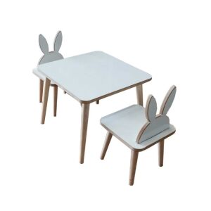 Ahşap Çocuk Aktivite Oyun Masa Sandalye Takımı - 1 Masa 2 Sandalye