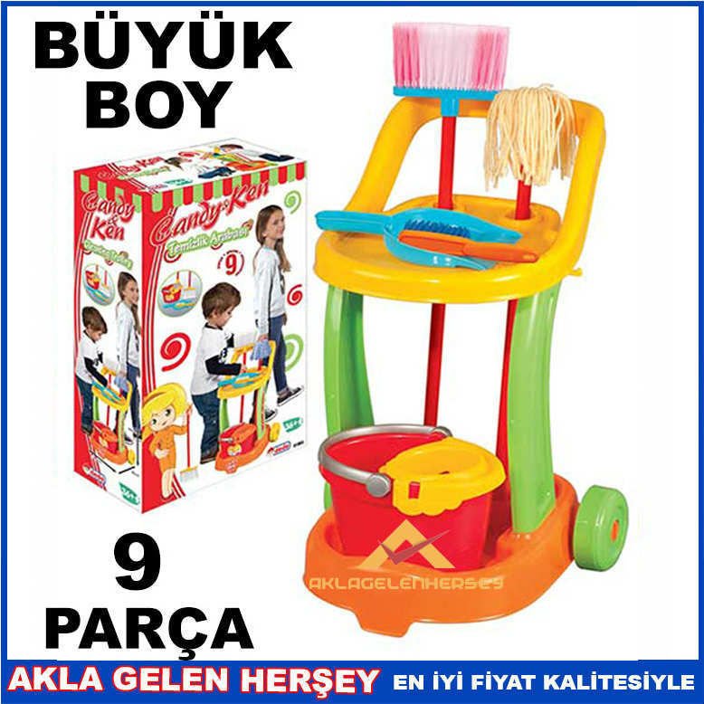 CANDY & KEN 9 PARÇA OYUNCAK TEMİZLİK ARABASI SETİ