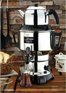 120 Bardak Termostatlı Çay Otomatı Semaver Çelik