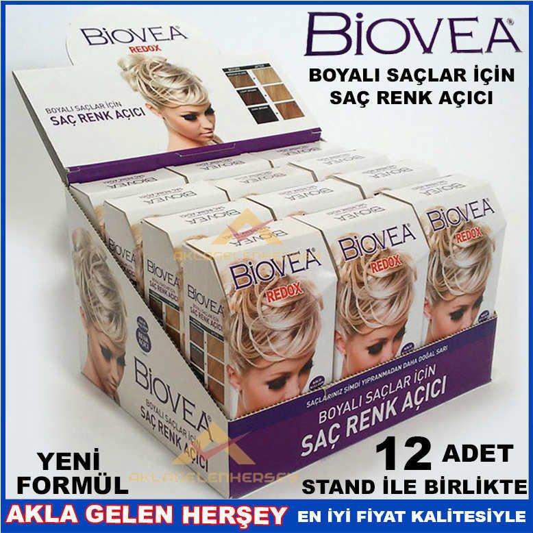 12 ADET BİOVEA BOYALI SAÇLAR İÇİN SAÇ RENK AÇICI