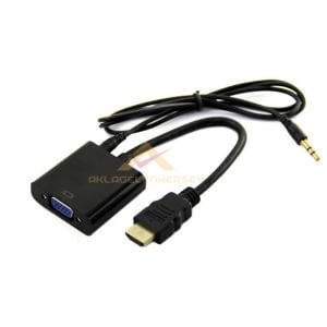Hdmi to Vga Çevirici Dönüştürücü Adaptör Kablosu Görüntü Laptop Monitöre Projeksiyon Tv Çevirici