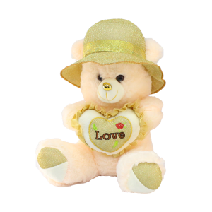 Love Kapli Şapkalı Ayı Peluş Oyuncak 35 cm
