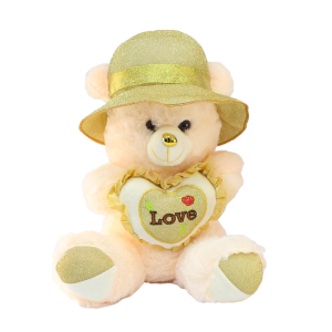 Love Kapli Şapkalı Ayı Peluş Oyuncak 35 cm