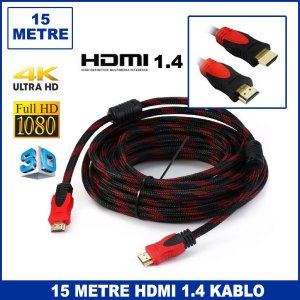 15 metre Full HD 1.4v 2160 3D Destekli HDMI Kablo Görüntü ve Ses Aktarım Kablosu