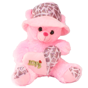 Love Kapli Şapkalı Ayı Peluş Oyuncak 35 cm