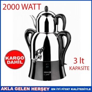 KORKMAZ A341 SİYAH ÇAYKOLİK ELEKTRİKLİ ÇAYDANLIK