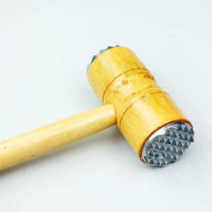 Ahşap Gövde Çift Metal Başlıklı Et Dövme Tokmağı