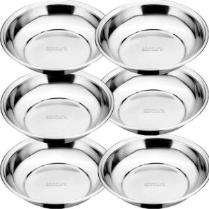 6 adet Paslanmaz Çelik Yemek Tabağı ﻿15cm Yüksek Kenar Paça Tabak Yaşam Boyu Kullanım Garantili Çok Amaçlı Yemek Isıtmaya Uygundur Hem Yemek Hem Çorba için ideal