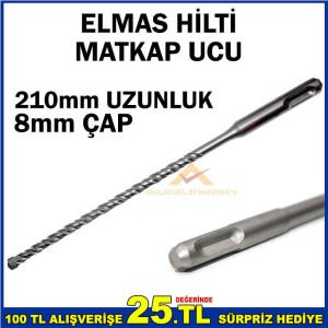 Kaliteli hilti delici uzun boy matkap ucu 21cmx8mm SDS PLUS ELMAS UÇ HİLTİ MATKAP UCU 210mm Ø8mm çap