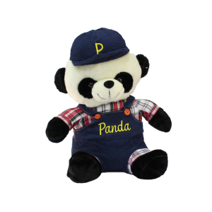 Tulumlu Şapkalı Panda Peluş Oyuncak 40 cm