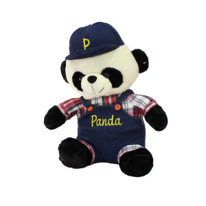 Tulumlu Şapkalı Panda Peluş Oyuncak 40 cm