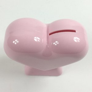 Pembe Kalp Figürlü 11x11x5 Cm Boyutlarında Plastik Dekoratif Kumbara