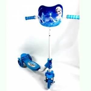 Elsa Desenli Açık Mavi Çocuk Scooter Frenli Demir Scooter