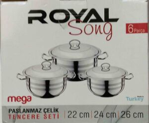 ROYAL Song Mega Çelik Tencere Seti D-5