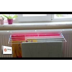 Petek Kalorifer Balkona Asılan Pratik Çamaşır Kurutmalığı 60cm Duvara Montaj Aparatlı Kurutma Askısı