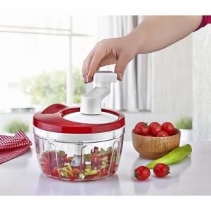 El Çevirmeli Daha Büyük Hazneli Pratik 3 Bıçaklı El Rondosu ve Çırpıcı Blender Kollu Doğrayıcı