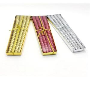 4lü Burgulu Dekoratif Yaldız Simli Mum Şamdan Mumu Büyük Boy 25cm (lütfen mesajla renk iletiniz)