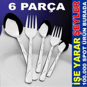 6 Adet New Trend Tatlı Çatalı Seti Çelik 2mm