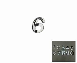 NO-6 Yapışkanlı Kapı Numarası Krom