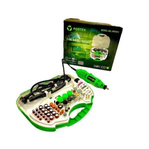 Portek Mini Kalıpçı Taşlama Seti 300 Parça 180W ve 230V/50Hz     Tam Profesyonel Taşınabilir Set