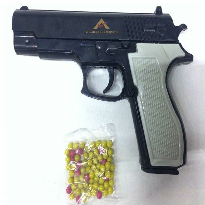 11 Boncuk Kapasite Şarjörlü 19x13cm Boyutunda Boncuk Atan Oyuncak Tabanca