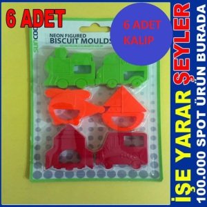 6 ADET NEON FİGÜRLÜ KEK ve KURABİYE KALIBI