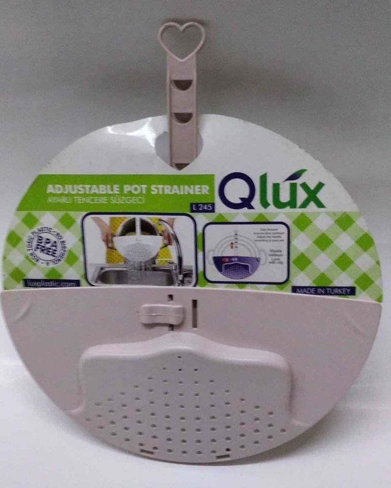 QLUX Plastik Ayarlı Tencere Süzgeci L 245, Ayarlanabilir Bpa İçermez D-Raf