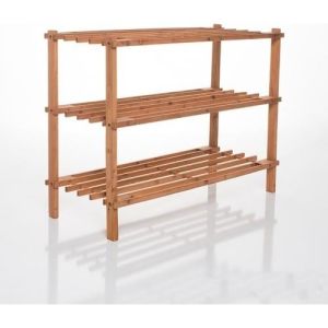 Ahşap Çok Amaçlı 3 Katlı Raf Ayakkabılık Kayın Ağacından Üretim Çiçeklik