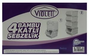 4 Katlı Çok Amaçlı 1.Kalite Plastikten Portatif Sebzelik 34x30x30 4 Katlı Boyutu 85x34x30cm'dir