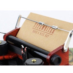 Klasik Daktilo Modeli Çekmeceli Kurmalı Müzik Kutusu - Mücevher ve Takı Kutusu