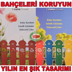DEKORATİF BAHÇE ÇİTİ KOLAY KURULUM 10 ADET-1 MT