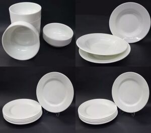 Bekar+ öğrenci işi 16 Parça 4 Kişilik Melamin Yemek Servis Tabak Takımı Kaseler Tabaklar Büyük Küçük