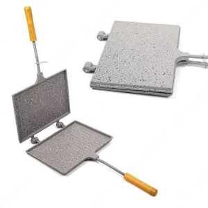 Ocak Üstü Pratik Tost Makinası içi ve dışı Granit El Tost Makinesi Yanmaz Yapışmaz Sağlıklı Tost,Grill Izgara