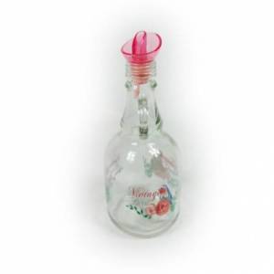 Gül Desenli Damacana Model Cam Yağdanlık Sirkelik 500 ml Kapasite