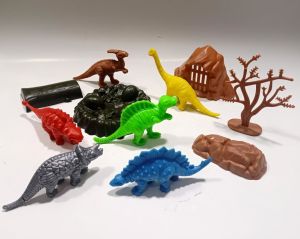 11 Parça Dinazor Dünyası Seti 6 Farklı Büyük Boy Dino 5 Farklı Ağaç,Kafes,Kayalar Dinosaurs Dinozor