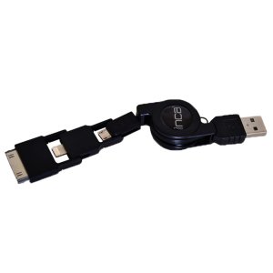 İnca Çoklu Şarj Aparatı İphone 4&5 İpad 2&4&Mini Samsung ve HTC Uyumlu Kablo İnca IMS-330 Siyah