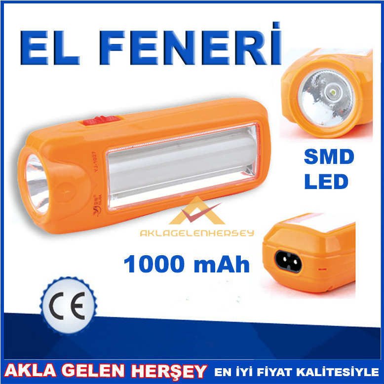 ŞARJ EDİLEBİLİR TASARRUFLU SMD LED EL FENERİ