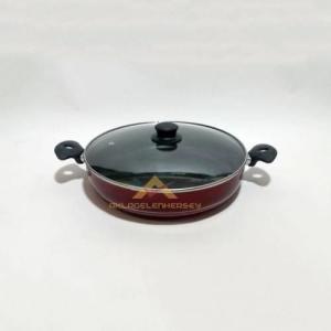 Büyük Boy Teflon Tencere Teflon Kaşığı Hediyeli 32cm Cam Kapaklı